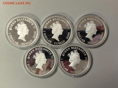 1 доллар 2006 Тувалу. Автомобили мира (5шт), Ag999, до 16.01 - ЯЯ Авто мира футляр- 3