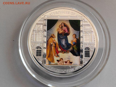 20дол 2009 О-ва Кука Сикстинская мадонна. Рафаэль, Ag999 - Х 2009 Сикстинская-1