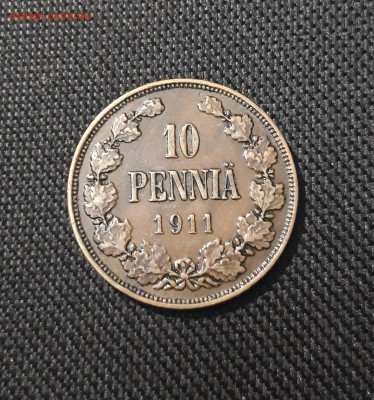 Николай II РУССКАЯ ФИНЛЯНДИЯ 10 ПЕННИ 1911 года До 18.01 - 20250717_215728