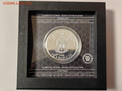 500фр 2021 Камерун Дюрер Праздник терновых венцов, Ag999 - Ч Дюрер Праздник терновых венцов-4
