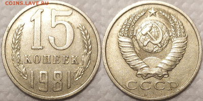 15 копеек 1981 год. Лиц. ст. Шт. 2 (Ф114) с длинными остями. - IMG_20260112_183046