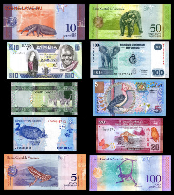 Комплект банкнот ФАУНА - 10 шт.  до 14.01. в 22:00 мск. - 1800    