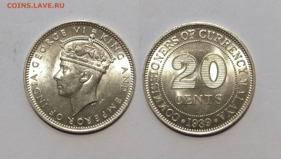 Британская Малайя 20 центов 1939 г Георг VI №1 - 15.01 - IMG_20260111_180543