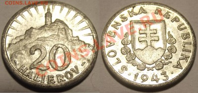 >Оккупация< Словакия 20 хелер UNC 1943 до 03.03.12 17:00 - Словакия_20_хелер UNC_43
