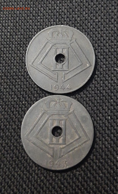 Бельгия 10 сантимов 1943 года + 10 сантимов 1944 г До 20.01 - 20251018_223921