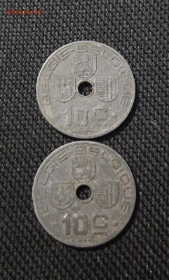 Бельгия 10 сантимов 1943 года + 10 сантимов 1944 г До 20.01 - 20251018_223859