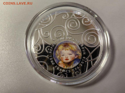 1000фр 2019 Камерун Ренуар Искусство материнства, Ag999 - Ю Материнство Ренуар-3