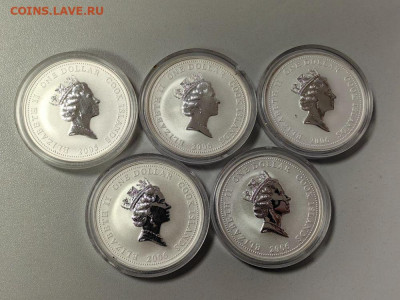 1дол 2005-2006 О-ва Кука Пожарные машины Ag999(5шт), до 22 - ЯЯ Пожарные футляр- 3