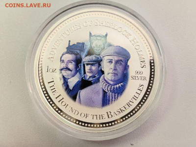 2дол 2007 О-ва Кука - Шерлок Холмс Собака Баскервилей, Ag99 - Ю Холмс Баскервиль-1