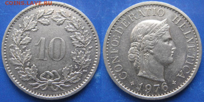 Швейцария 10 раппен 1976 до 25-01-26 в 22:00 - Швейцария 10 раппен 1976     6444