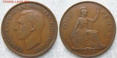 Великобритания 1 пенни 1938  до 25-01-26 в 22:00 - Великобритания 1 пенни 1938    202-к89-4227