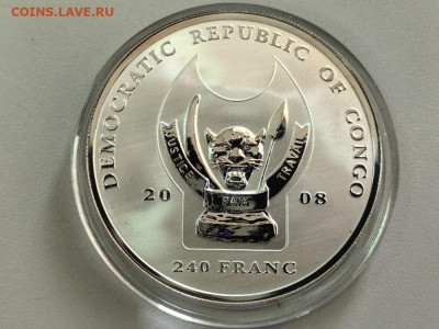 Конго 240 франков 2008 Леопард Ag999, до 27.01 - Ю Афр.5-ка Леопард-2