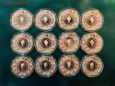 дол 2010-2011 Ниуэ Знаки Зодиака Альфонс Муха, Ag925(12шт) - ЯЯ Муха- 2