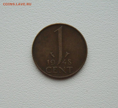 Нидерланды 1 цент 1948 г. С рубля! до 26.01.26 - DSCN0816.JPG