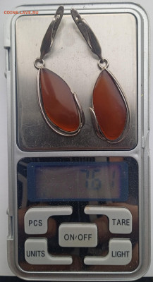 серьги серебро 925 проба янтарь - 1769009605440