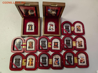 15динер 2011-14гг Андорра, Мадонны Ренессанса (9шт), Ag999 - ЯЯ Ренесанс набор -1