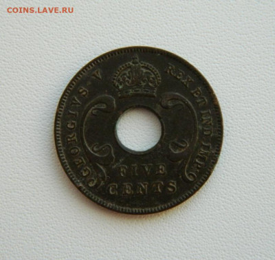 Брит. Восточная Африка 5 центов 1925 г. С рубля! до 28.01.26 - DSCN0709.JPG