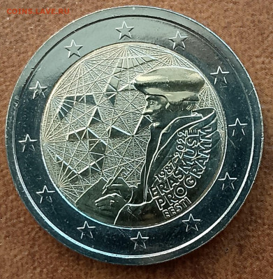 2 евро Эстония из ролла 2022 г. 35 лет Эразмусу - er