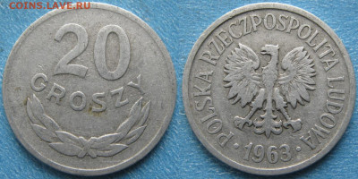 Польша 20 грошей 1963 до 31-01-26 в 22:00 - Польша 20 грошей 1963    8289