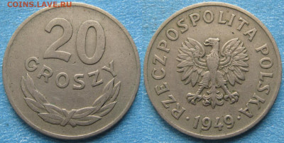 Польша 20 грошей 1949 Cu Ni до 31-01-26 в 22:00 - Польша 20 грошей 1949 (Cu-Ni)     8287