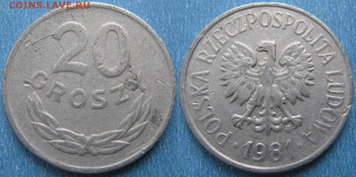 Польша 20 грошей 1981 до 31-01-26 в 22:00 - Польша 20 грошей 1981     7790