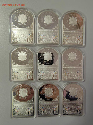 15динер 2011-14гг Андорра, Мадонны Ренессанса (9шт), Ag999 - ЯЯ Ренесанс набор -3