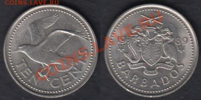 Барбадос 10 центов 1989 до 01.03.2012 22-00 - Барбадос 10 центов 1989