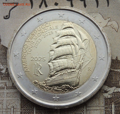 Италия 2 евро 2025 парусник до 15.02.2026 - Италия 2 евро Кругосветное путешествие .JPG