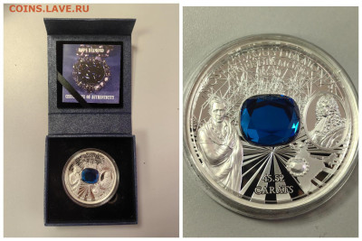 10дол 2016 О-ва Кука, Бриллиант Надежда 2oz, Ag999, до 17.02 - Ю Бриллиант Надежда-0