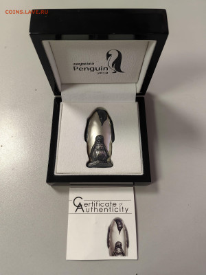 20дол 2018 О-ва Кука, Императорский пингвин, Ag999, до 18.02 - Ю Пингвин-1