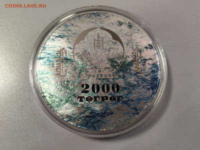 Монголия 2000туг 2020 Динозавр Плезиозавр, 3oz, Ag999, до 19 - Ю Динозавры Плезиозавр-3