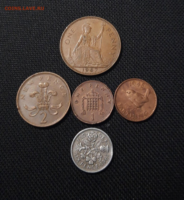 Великобритания Набор из 5 монет 1945 - 1994 года До 20.02 - 20251018_212150