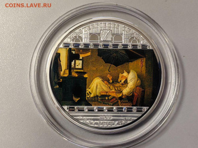 О-ва Кука 20дол 2009 Бедный поэт Карл Шпицвег, Ag999, до 22 - Х 2009 Бедный поэт-2