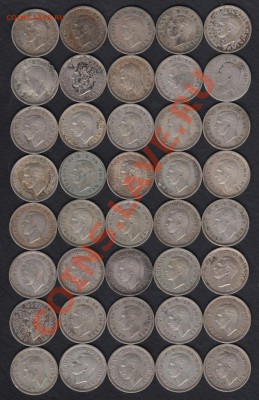 Великобритания 3 пенса 1937-1941 ("серебро") - Великобритания остатки 40 шт. р