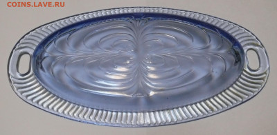 Галерея советского винтажного стекла. - селедочница винтажная синее стекло 3.JPG