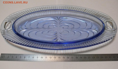Галерея советского винтажного стекла. - селедочница винтажная синее стекло 2.JPG