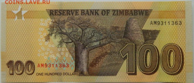 Зимбабве 100 долларов 2023 г. С рубля! до 28.02.26 - DSCN9325.JPG