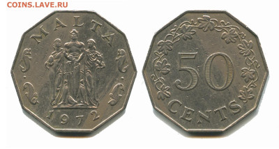 Мальта 50 центов 1972, 22.00 мск 27.02.2026 года - мальта 50 центов 1972