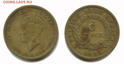 Бр. Западная Африка 6 пенсов 1938, 22.00 мск 27.02.2026 года - Бр Зап Африка 6 пенсов 1938