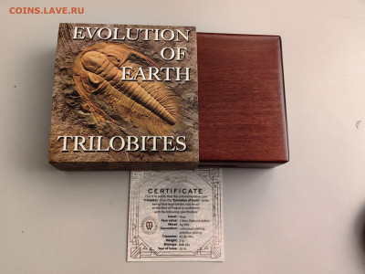 2дол 2016 Ниуэ Эволюция Земли Трилобиты, Ag999,2oz, до 04.03 - Ю Эволюция Трилобиты-4