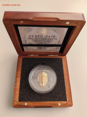 2дол 2016 Ниуэ Эволюция Земли Трилобиты, Ag999,2oz, до 04.03 - Ю Эволюция Трилобиты-1