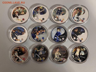 1доллар 2019-2020 Ниуэ - Ренуар (к-кт 12шт), Ag999, до 05.03 - ЯЯ Ренуар - 3