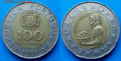 Португалия - 100 эскудо 1991 года до 5.03 - Португалия 100 эскудо, 1991