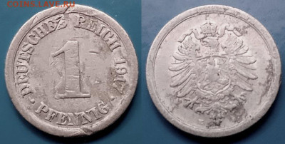 Германия - 1 пфенниг (Е) 1917 года до 5.03 - Германия 1 пфенниг, 1917 E