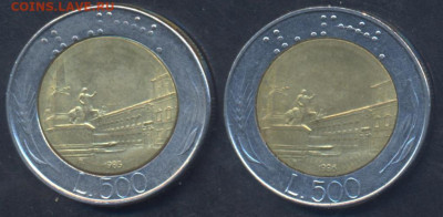 Италия 500 лир 1985 г.  3.03.2026 г. 22 -00 МСК. - Италия 500