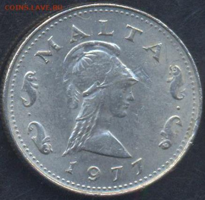 Мальта 2 цента 1977 г. 3.03.2026 г. 22 -00 МСК. - Мальта1