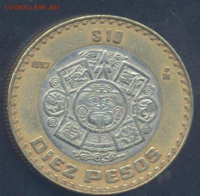 Мексика 10 песо 1997 г. 3.03.2026 г. 22 -00 МСК. - Тунис1