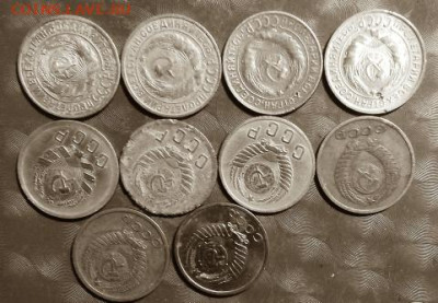 СССР 25 монет- 15шт по 10к, 10шт по 2к Фикс 02.03.26 - СССР 10шт по 2коп А