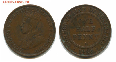 Австралия пол пенни 1926, 22.00 мск 06.03.2026 года - австралия пол пенни 1926