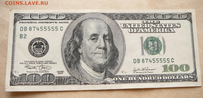 100 долларов 2003 № ххх55555 - пять пятёрок - 1 (1).JPG